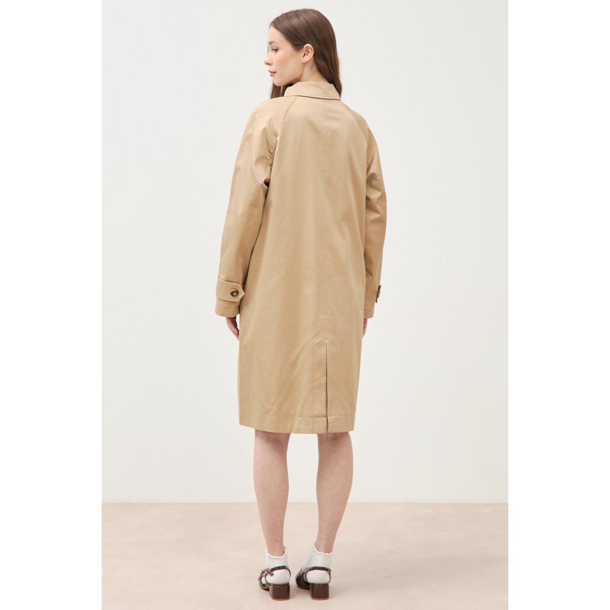 Trench long oversize réversible beige, BONOBO