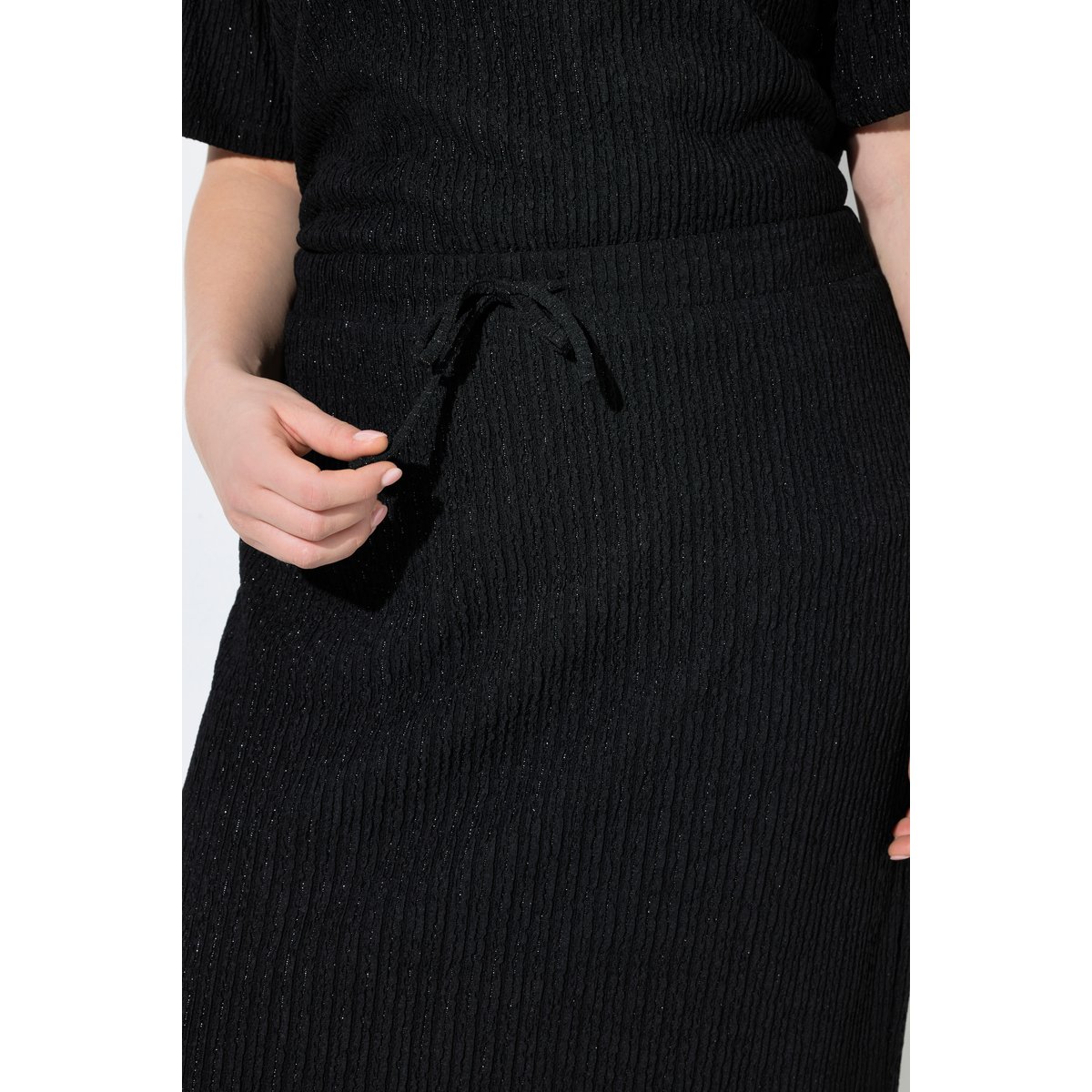 Jupe maxi aspect scintillant noir, ULLA POPKEN