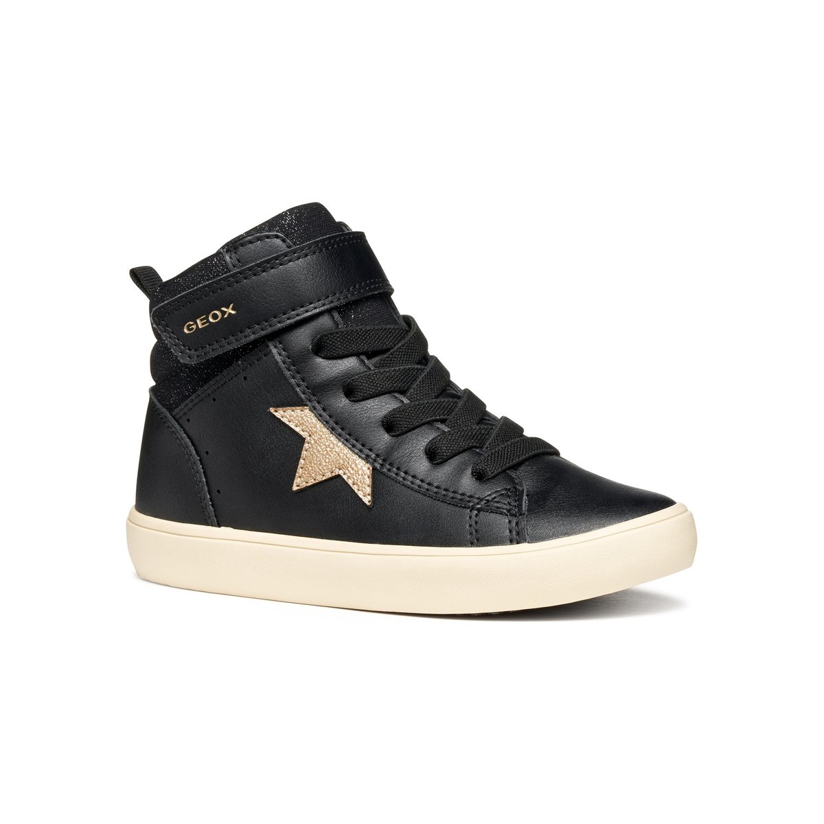 Baskets respirantes montantes Gisli noir/champagne, GEOX