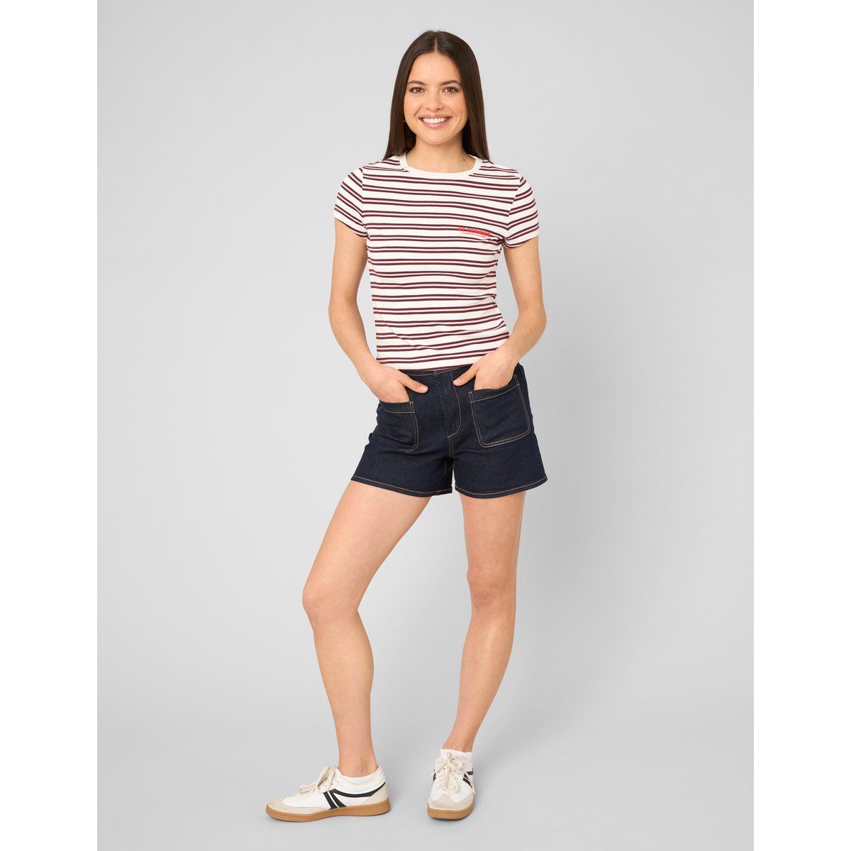 T-shirt rayé multicolore, BZB