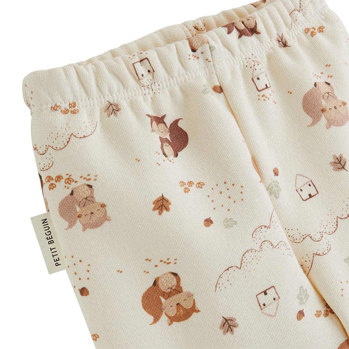 Ensemble bébé gilet croisé et pantalon avec pieds en molleton Caramel ecru, PETIT BEGUIN