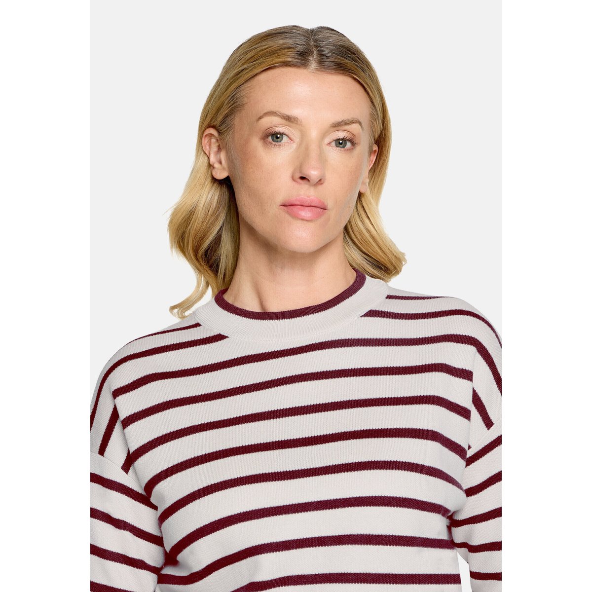 Pull-over en maille à rayures cream/dark red, BETTY & CO