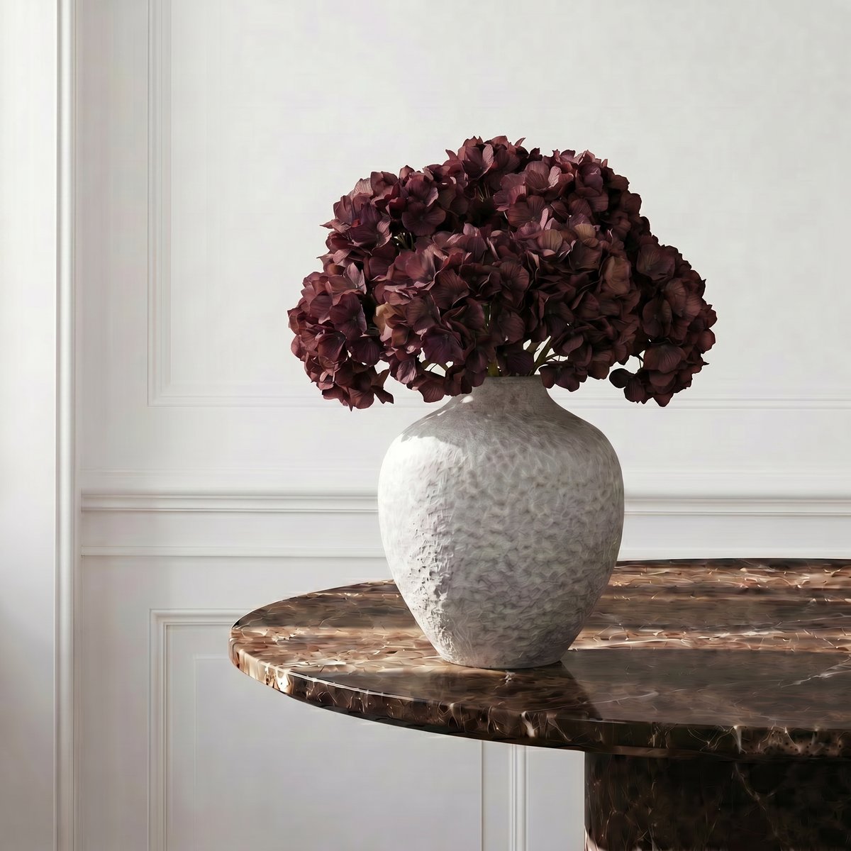 Tige d’hortensia artificielle H63 marron, SIA DECO