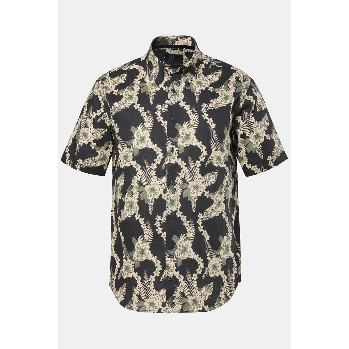 Chemise en lin mélangé noir, JP1880
