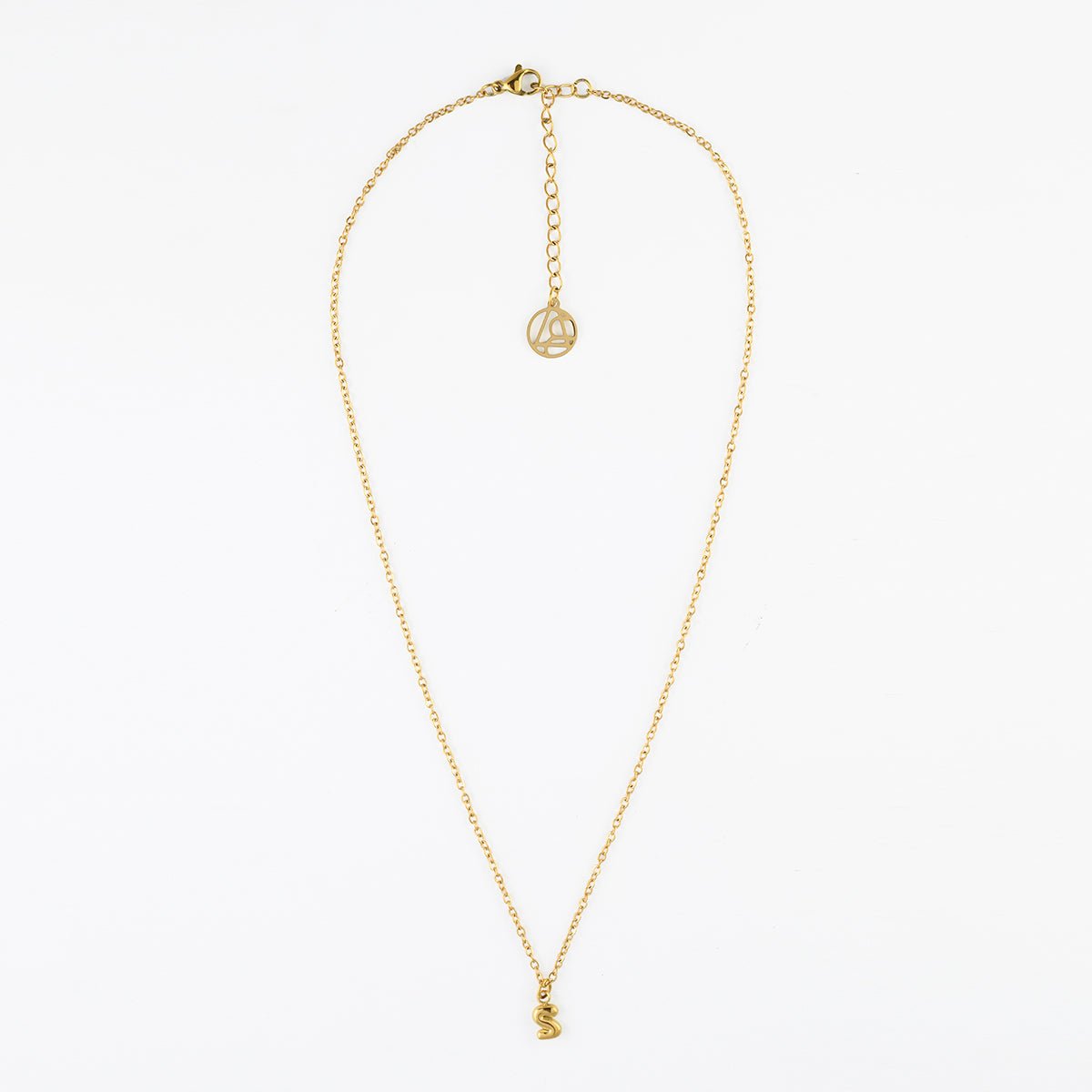 Collier à pendentif lettre S acier inoxydable doré, BALABOOSTE