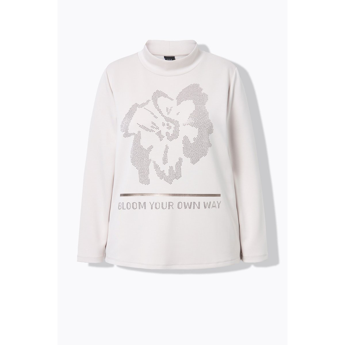 Sweat-shirt à motif floral gris beige, ULLA POPKEN