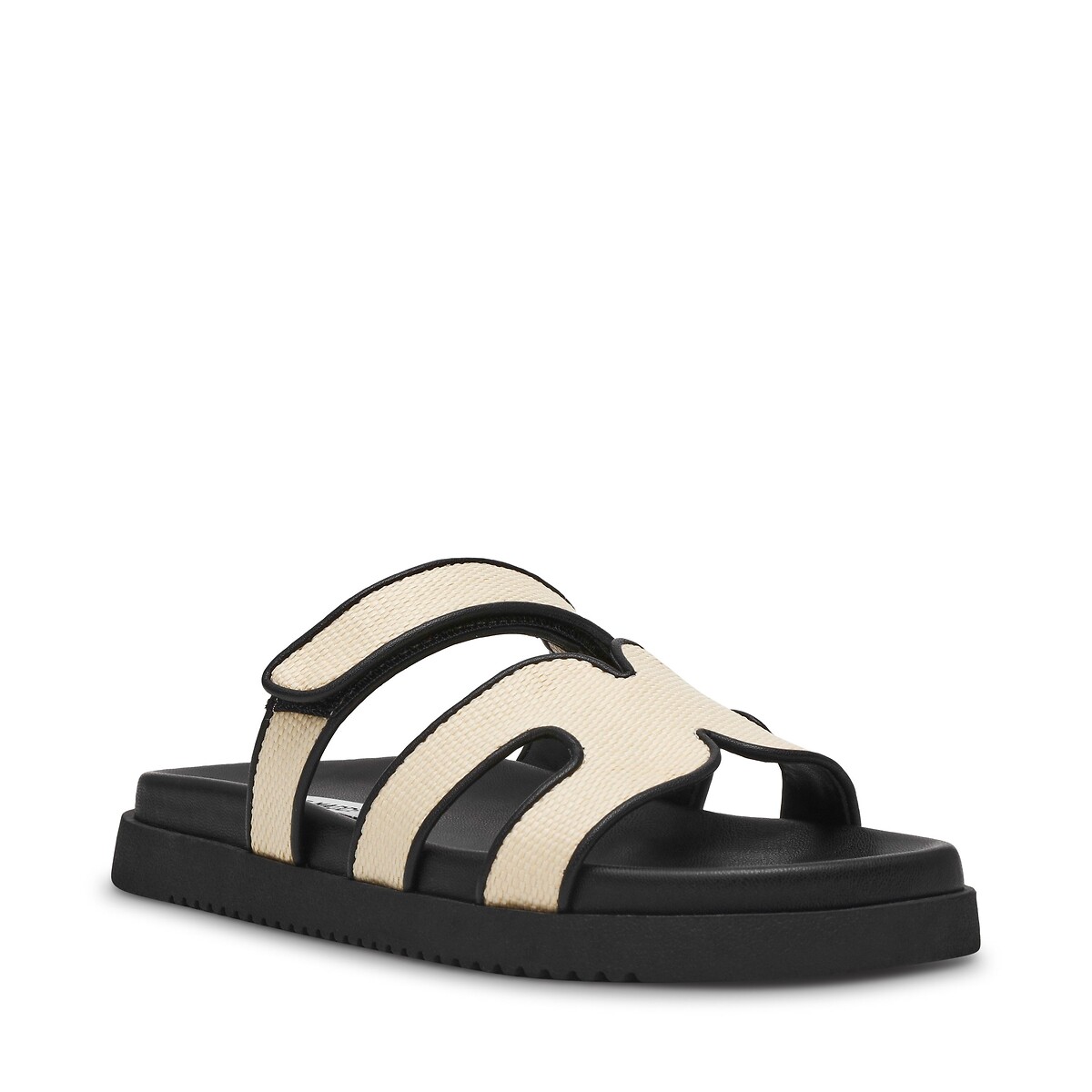 Mules basse in rafia Missile bianco/nero, STEVE MADDEN
