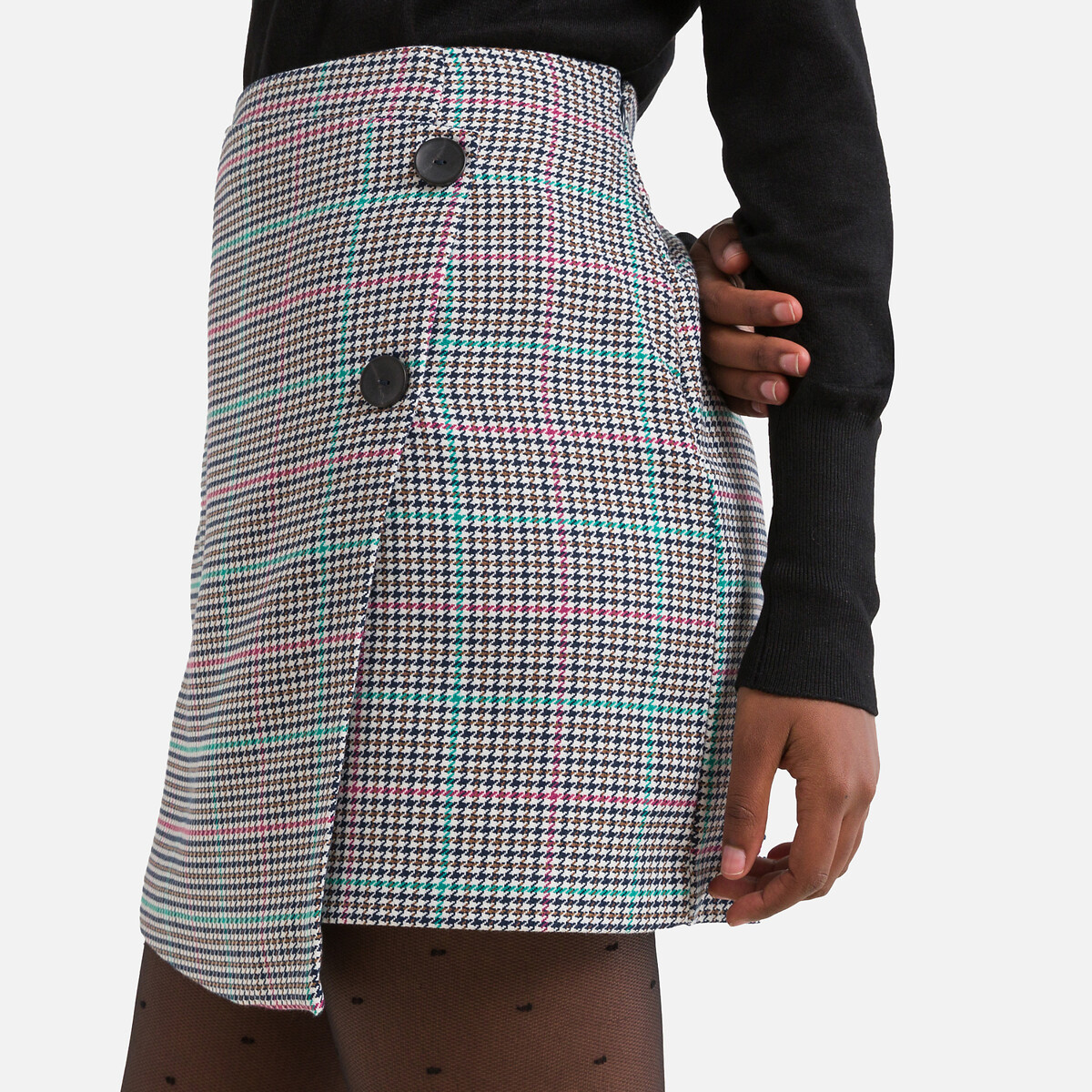Jupe courte à carreaux, taille haute imprimé carreaux, ONLY