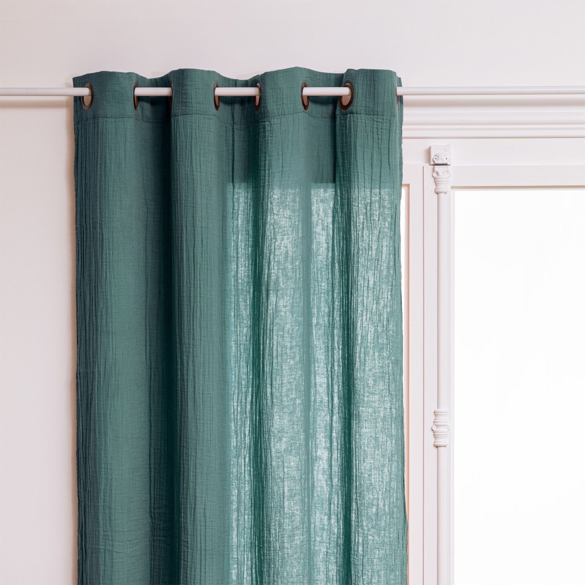 Rideau en gaze de coton JAMANA vert, ATMOSPHERA
