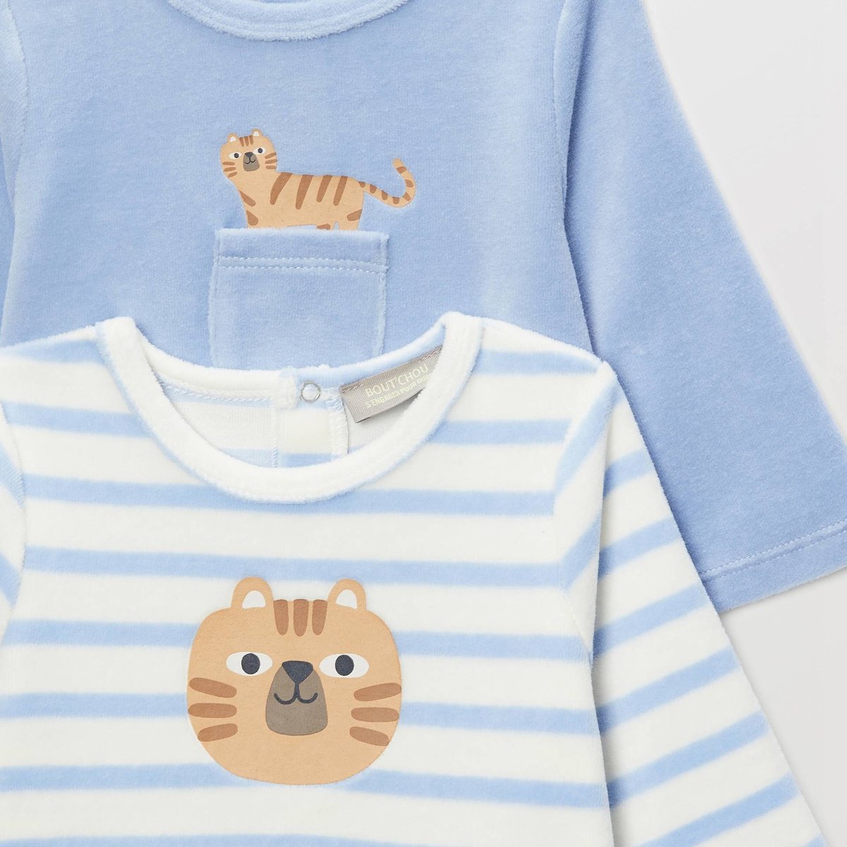 Lot de 2 dors-bien en velours en coton BIO GOTS angelot, BOUT'CHOU