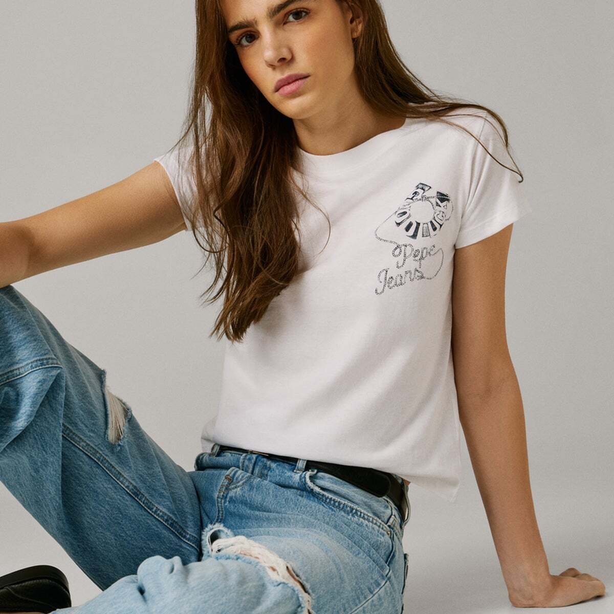T-Shirt Avec Imprimé Graphique blanc, PEPE JEANS