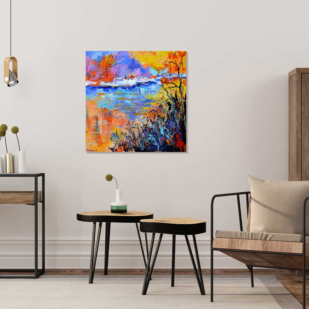 Tableau abstrait reflets d'eaux tableau alu dibond, HEXOA
