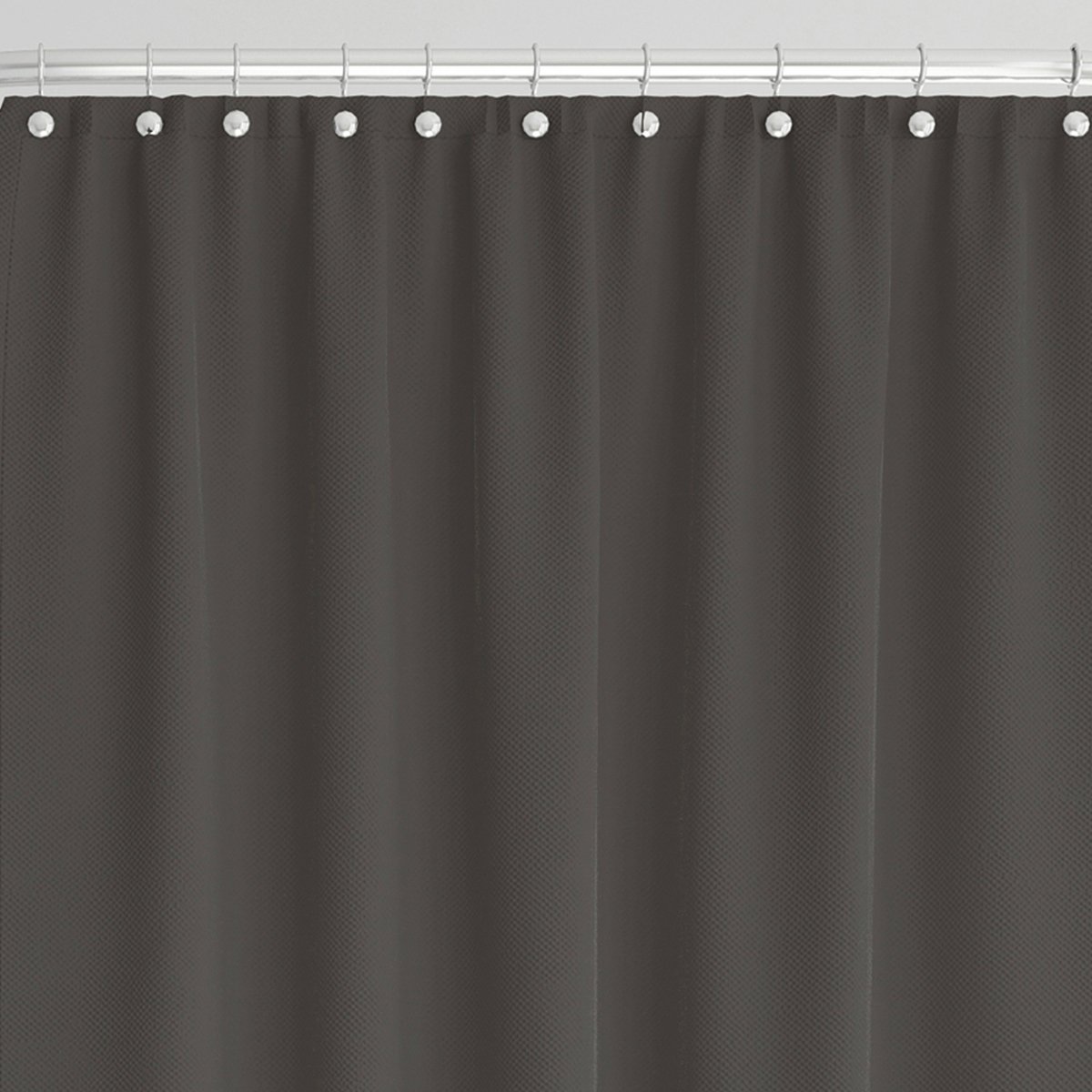 Rideau de douche classique tissu jacquard uni gris v019839, WADIGA