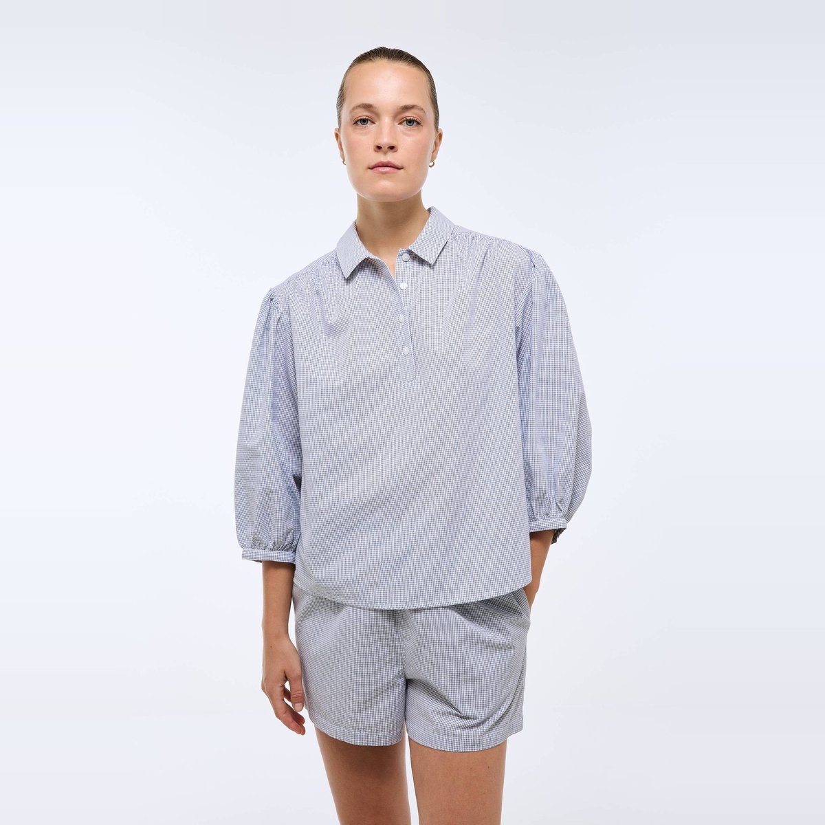Chemise à carreaux en coton bio GOTS penombre, MONOPRIX