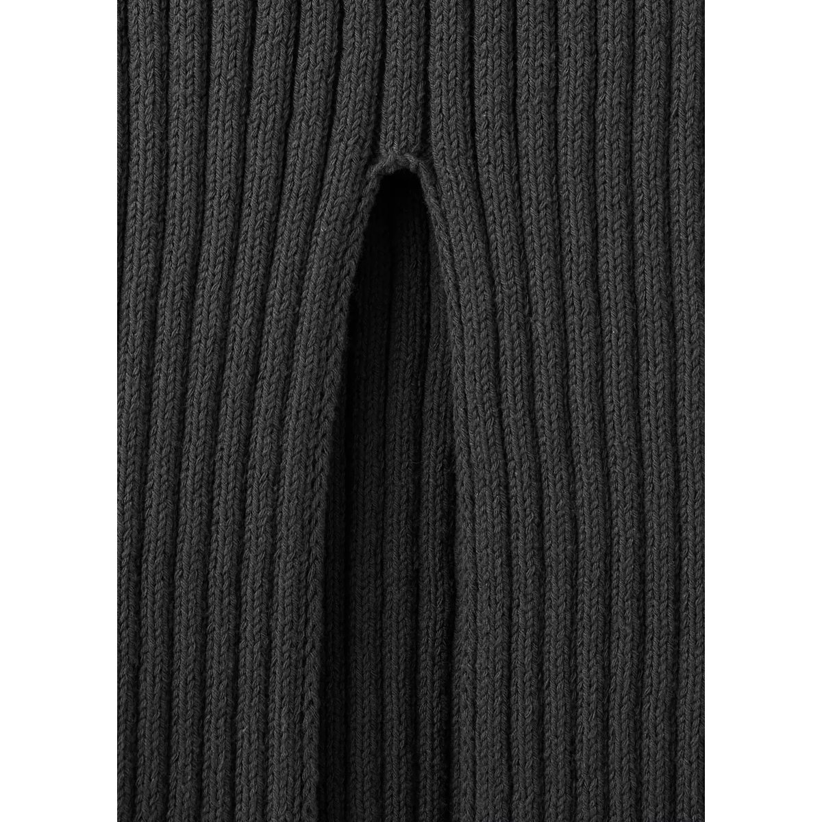 Top côtelé ouvertures gris anthracite, MANGO