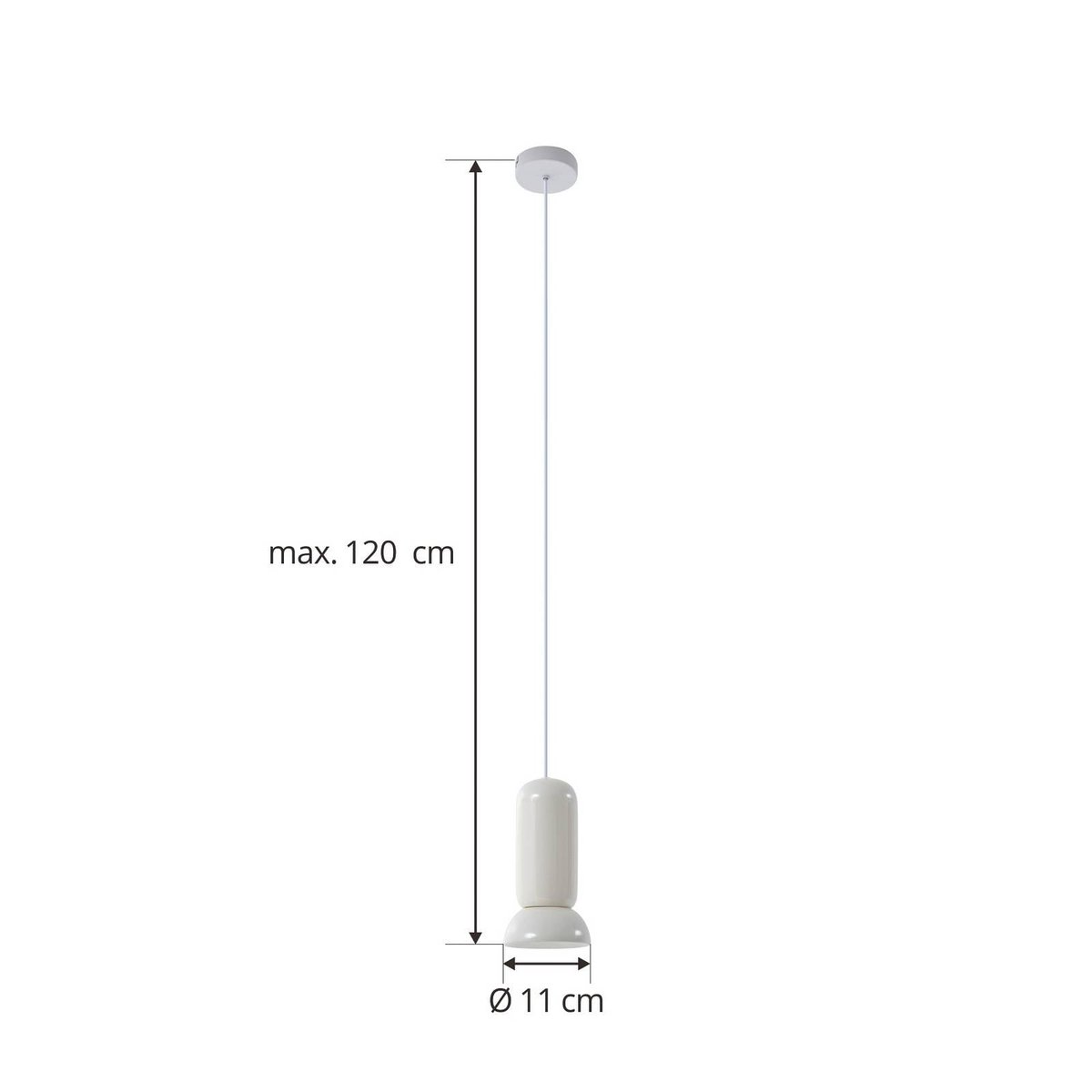 Suspension en céramique scandinave, Kerimi crème, LINDBY