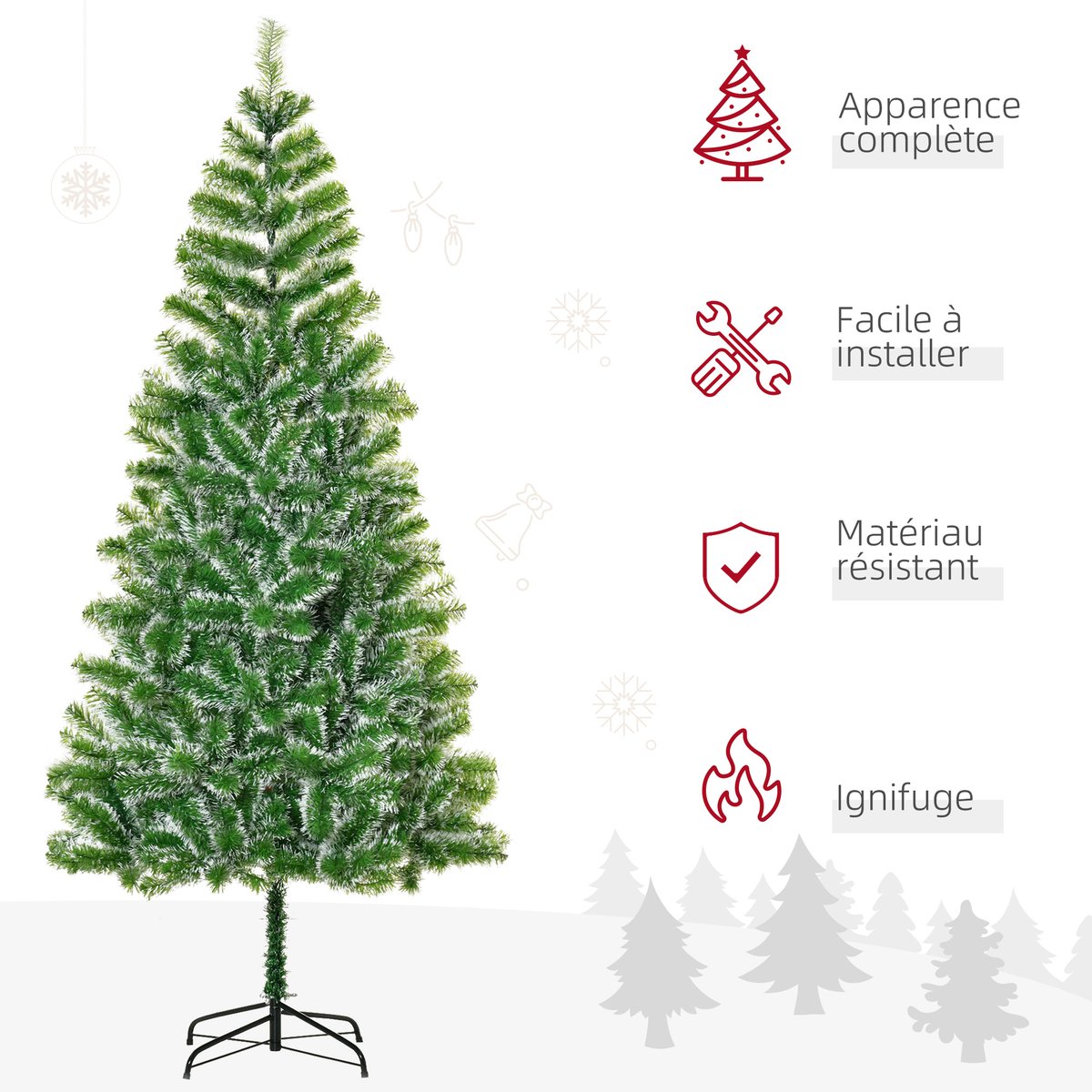 Sapin de Noël PET Vert vert, HOMCOM
