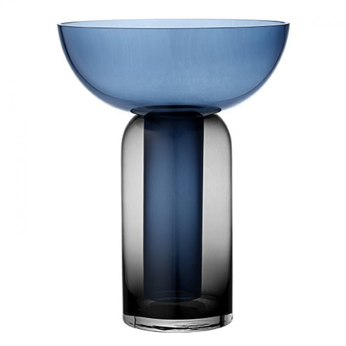 Vase en verre Torus h 33 cm noir/bleu navy, AYTM