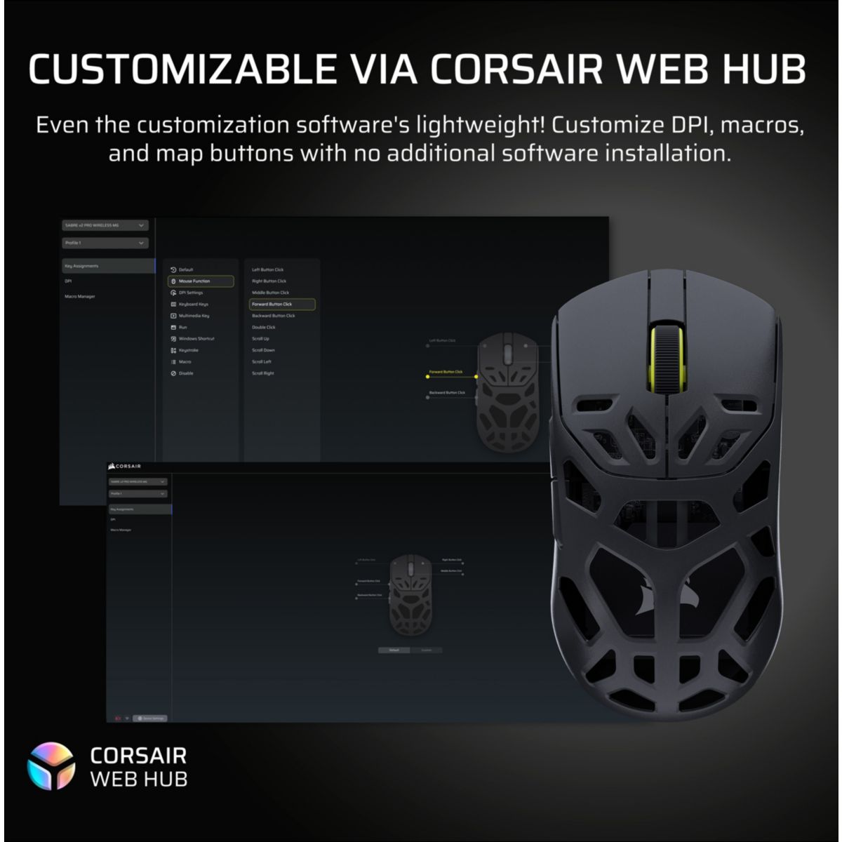 Souris Gamer Sans Fil SABRE v2 PRO Wireless MG couleur unique, CORSAIR