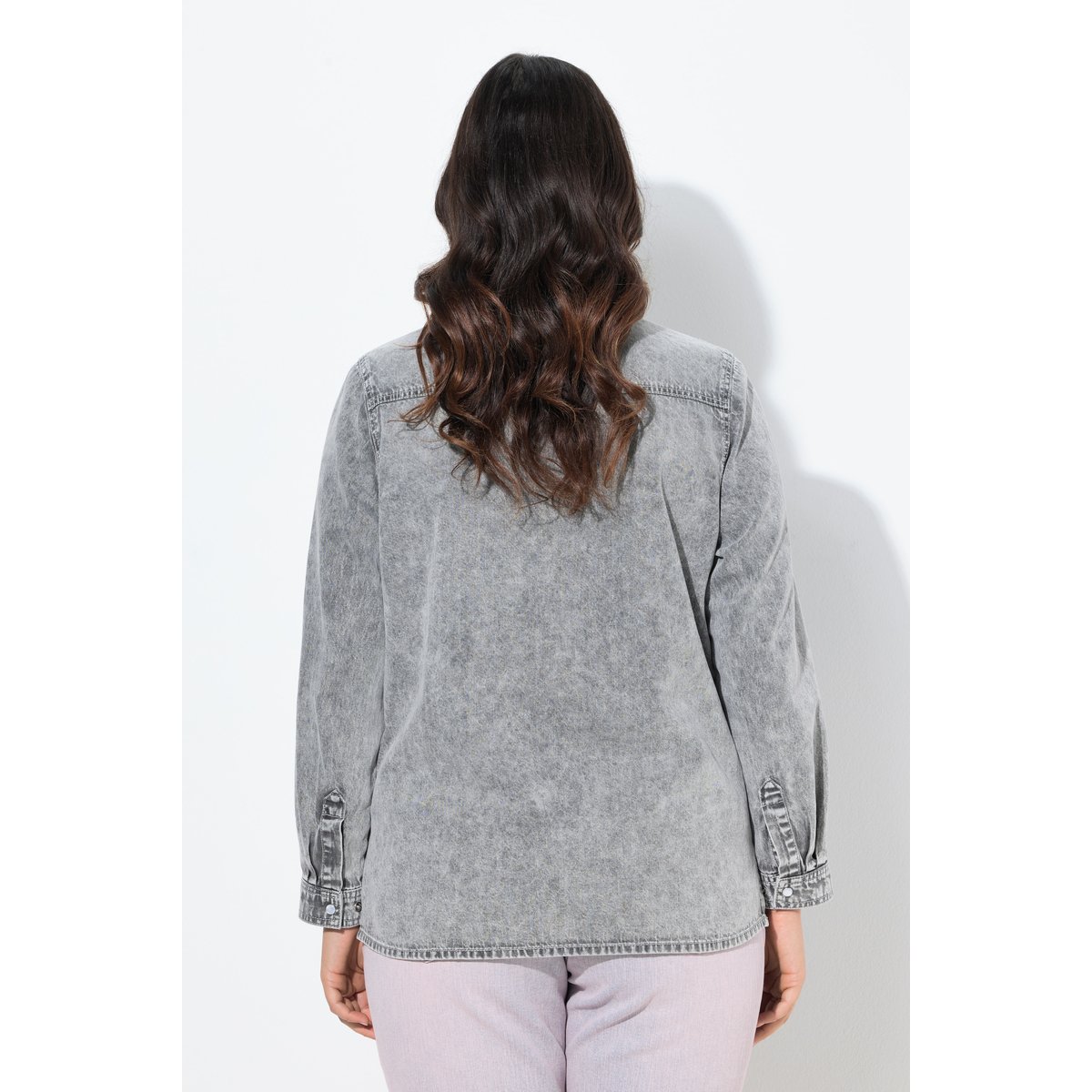 Chemisier en jean jean gris clair, ULLA POPKEN