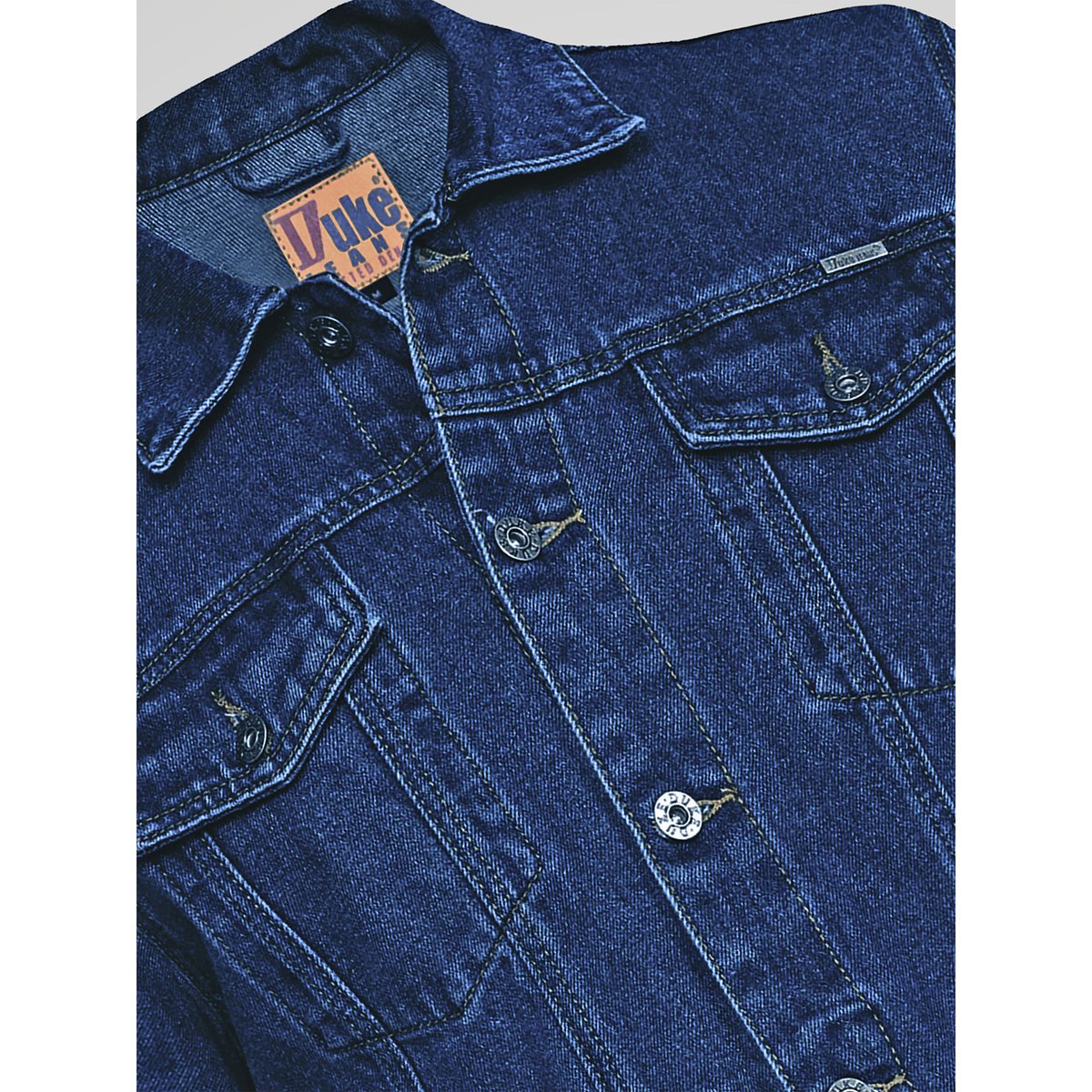 Veste unie en jean LONDON bleu denim, DUKE
