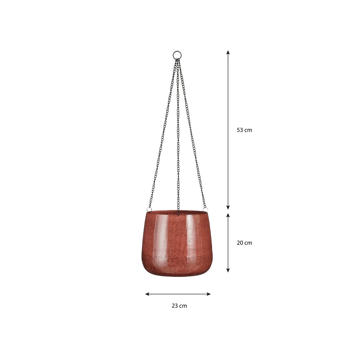 Panier à plantes suspendu Ø23 cm BENSON rouge foncé, MICA DECORATIONS