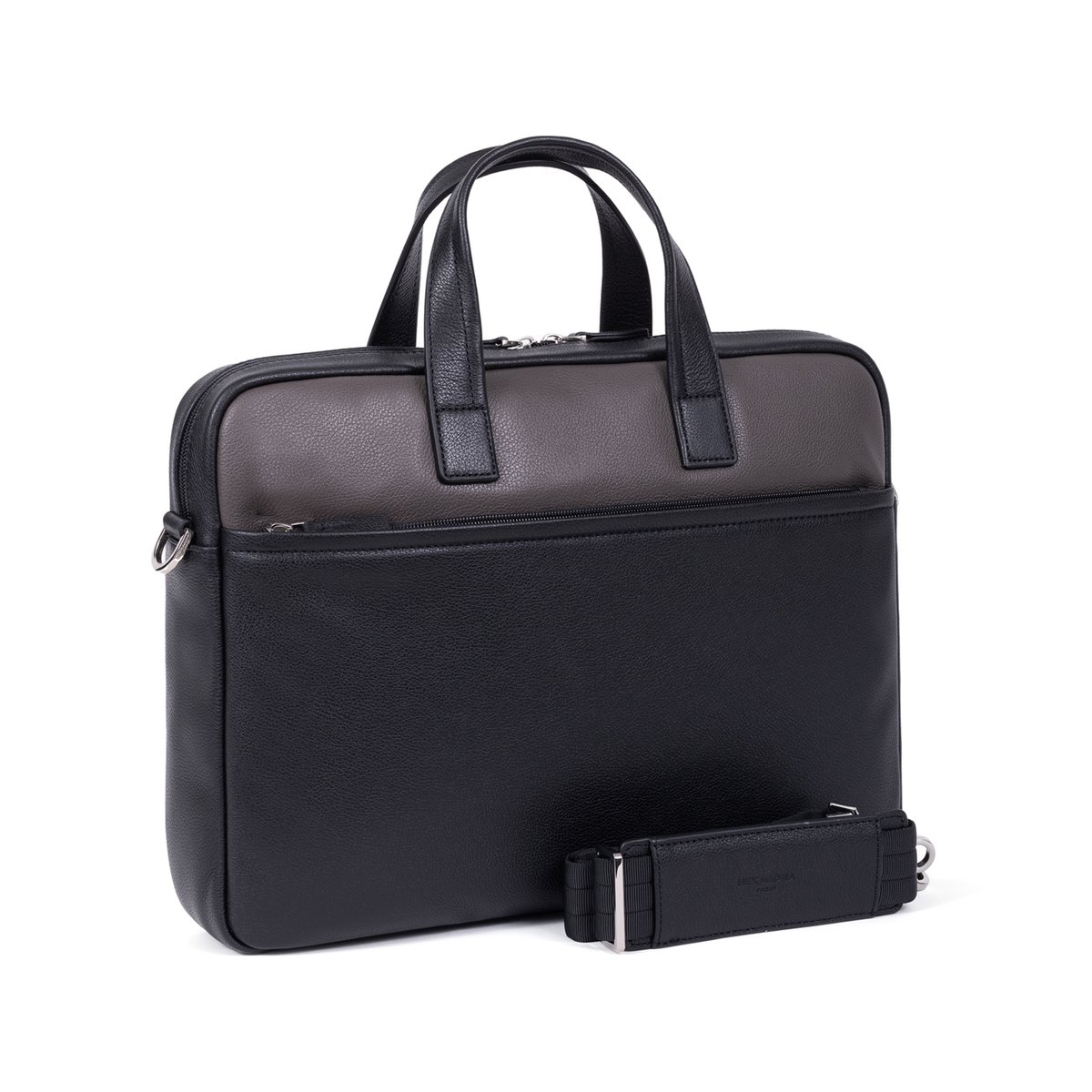 Porte-documents - 13" & A4  DUO noir/gris taupe, HEXAGONA