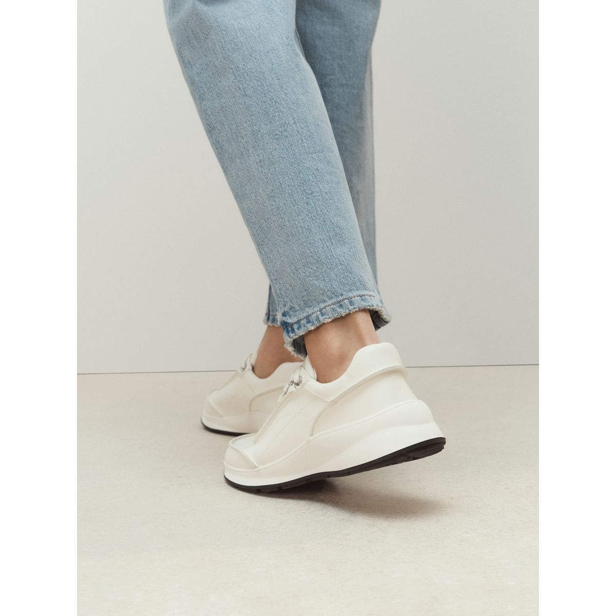 Baskets compensées à lacets forever comfort® blanc, NEXT