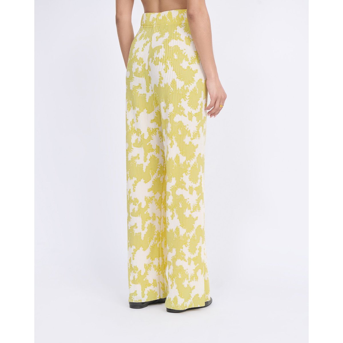Pantalon imprimé fleuri vert lemongrass, EMOI EMOI