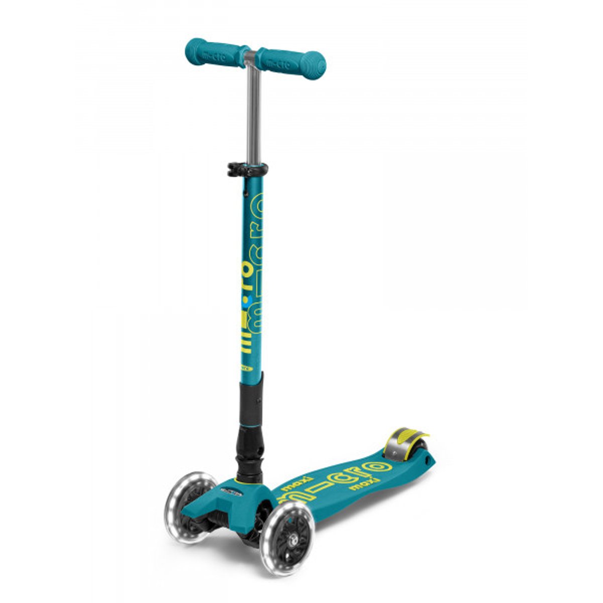 Maxi Micro Deluxe pliable LED - Baie rouge bleu pétrole, MICRO MOBILITY