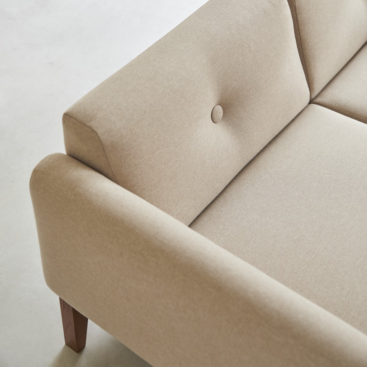 Canapé droit en Tissu massif, BJORN beige, TIKAMOON