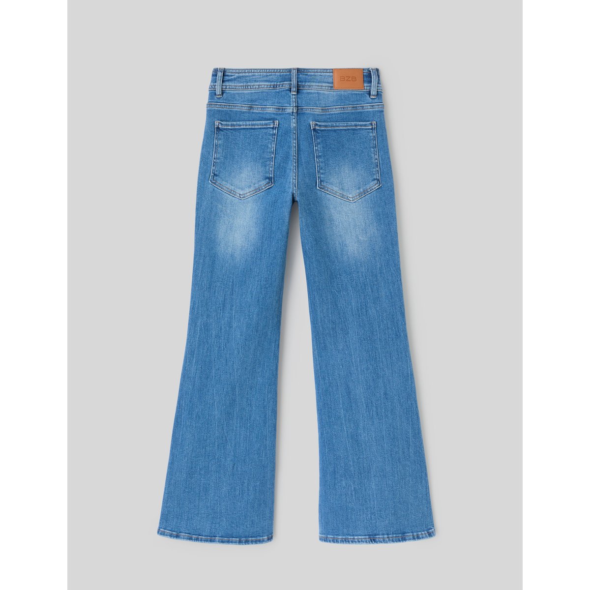 Jean flare taille haute bleu foncé, BZB