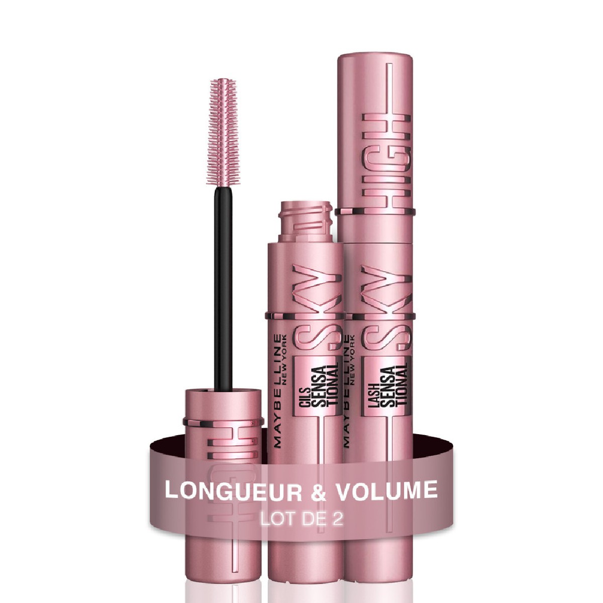 Lot de 2 Mascaras Volume et Longueur Illimitée very black, MAYBELLINE NEW YORK