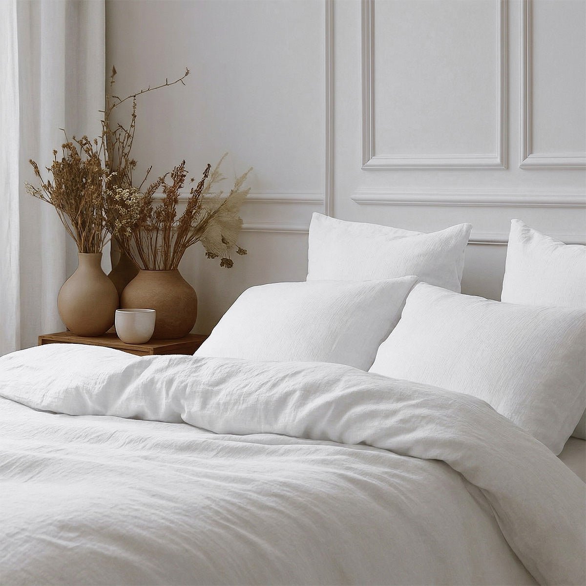 Drap plat gaze de coton ALMA Made in Europe blanc, FEBRONIE