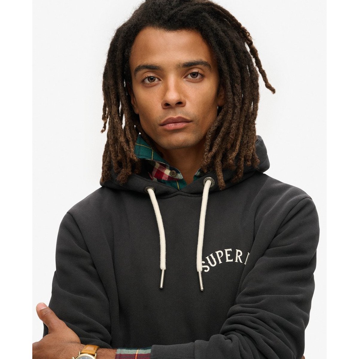 Sweat à capuche à motif tatouage noir, SUPERDRY