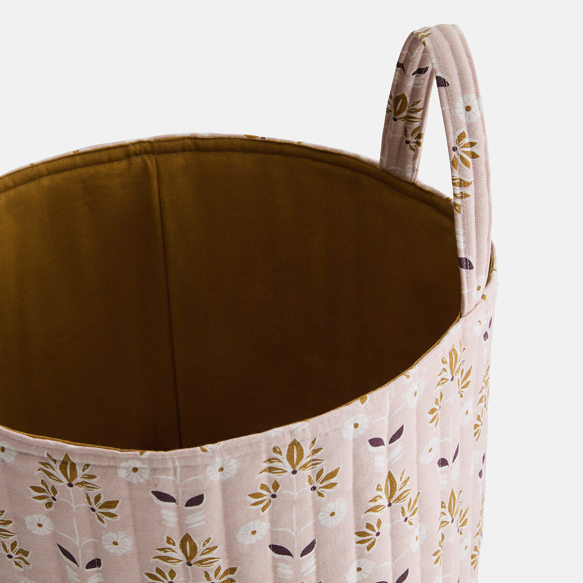 Panier à linge matelassé, en coton, imprimé fleuri, ANDYA imprimé floral rose, LA REDOUTE INTERIEURS