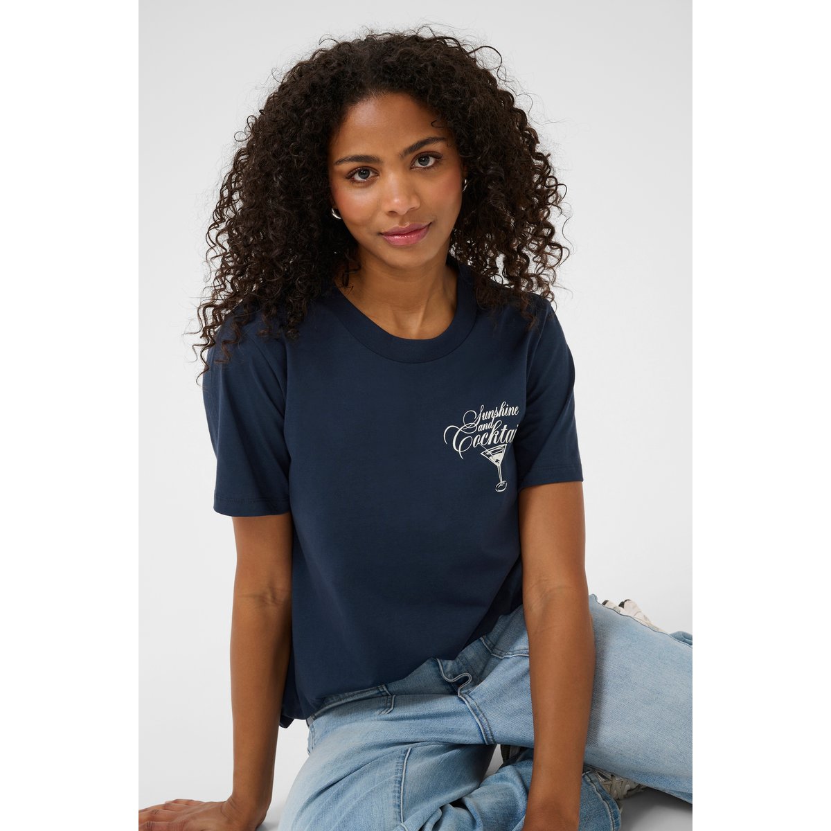 Short sleeved blouse bleu midnight marine, KAFFE