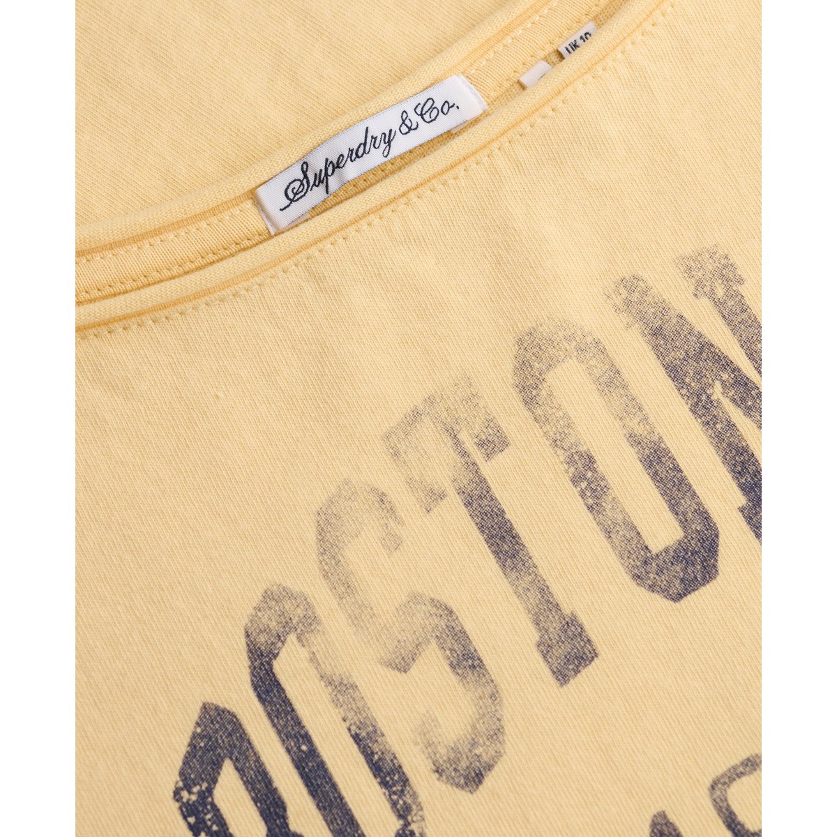 Top Bardot Graphique Manches Courtes Coupe Ajustée brume jaune, SUPERDRY