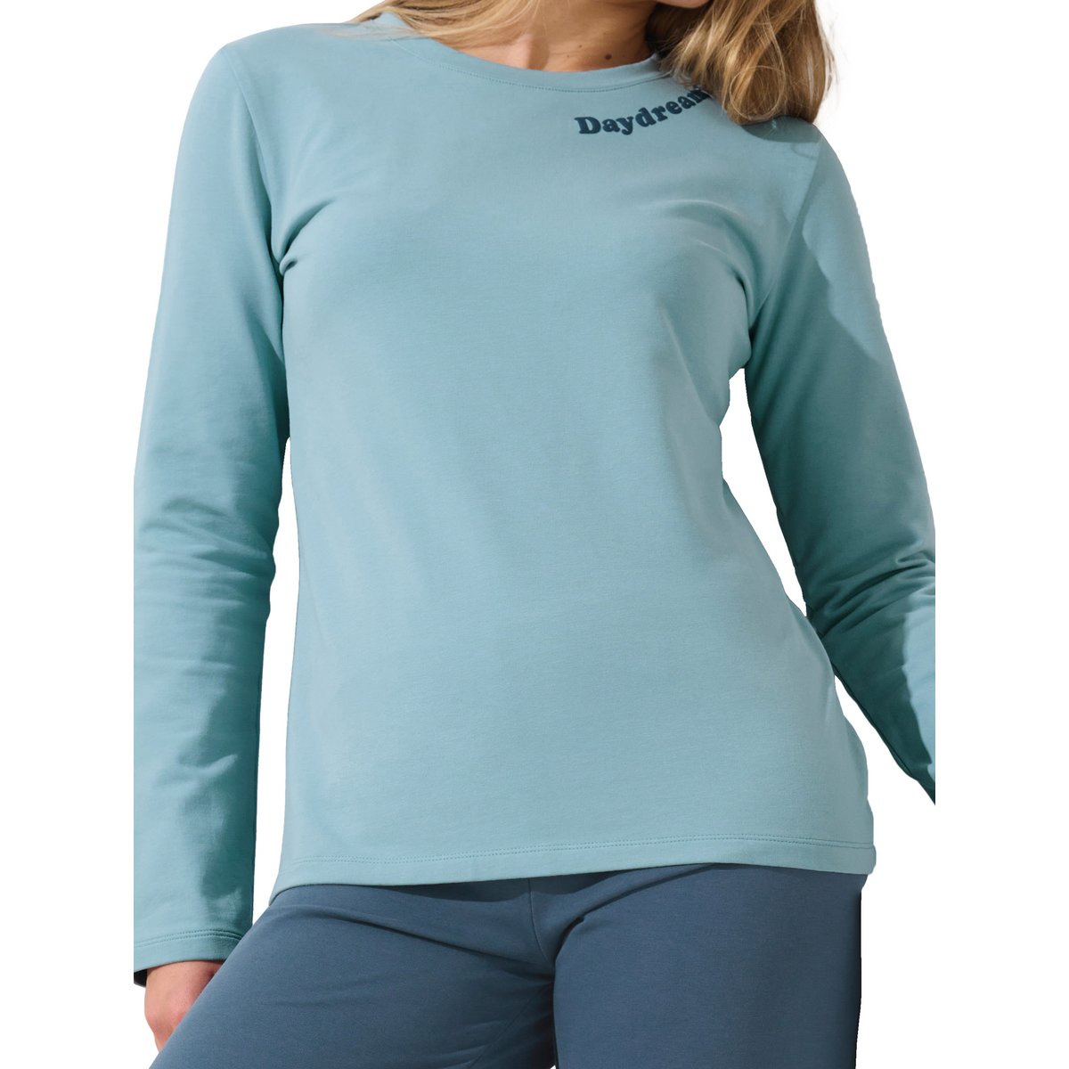 Pyjama pantalon large top manches longues Delightful bleu, LISCA