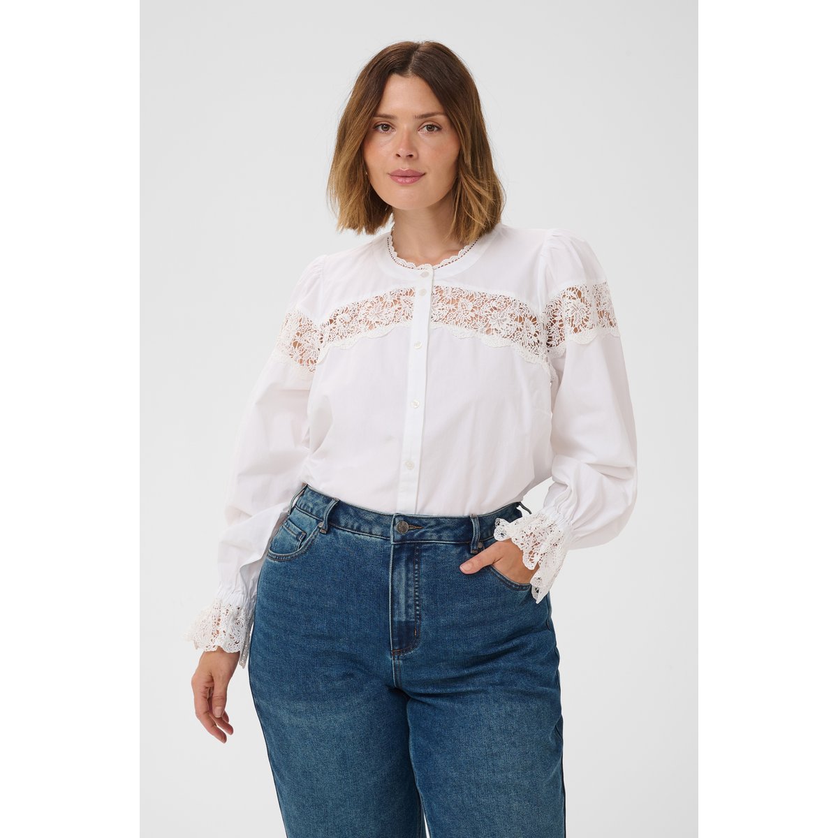 Chemise à manches longues blanc chalk, KAFFE CURVE