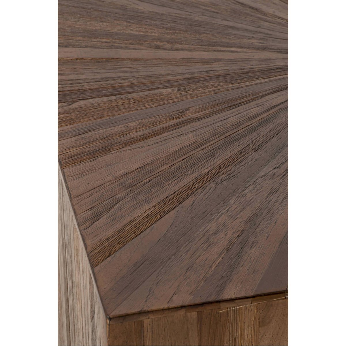 Lot de 3 tables basses cube en bois recyclé marron foncé, RECOLLECTION