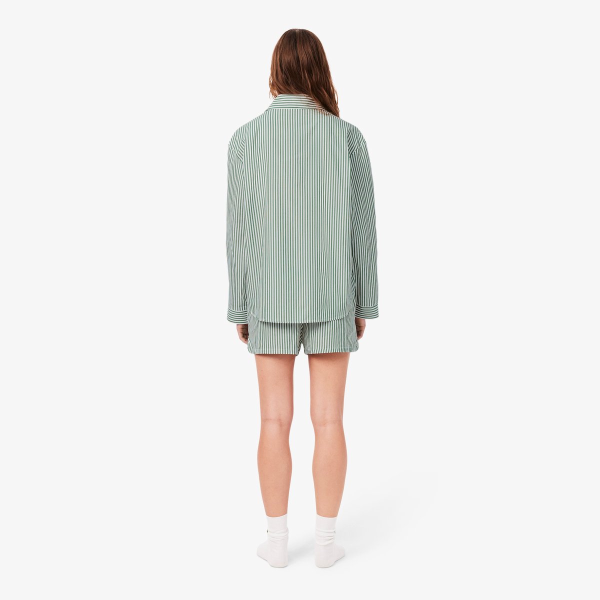 Ensemble de pyjama rayé popeline oversize vert-291, LACOSTE