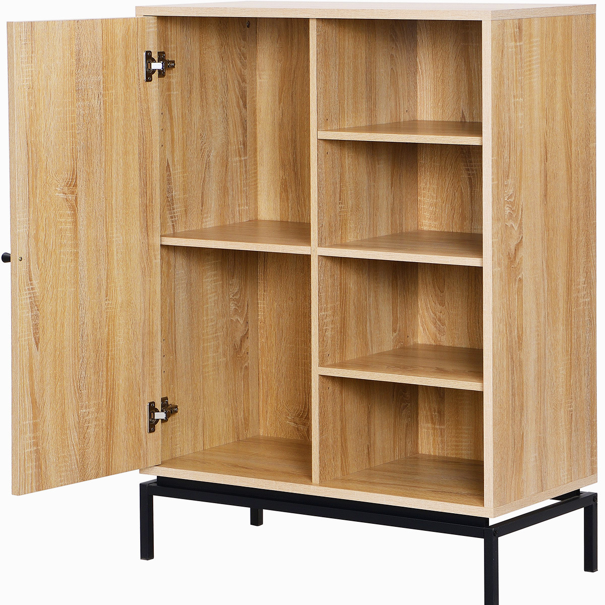 Bibliothèque 1 porte 4 niches - TALIA effet bois, HOMIFAB