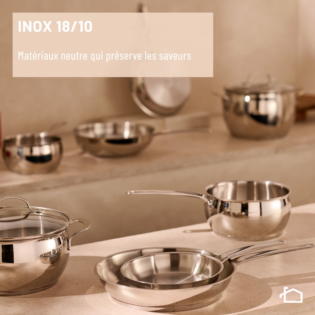 Poêle 2 poeles inox La Prima 24-28 cm couleur unique, LAGOSTINA