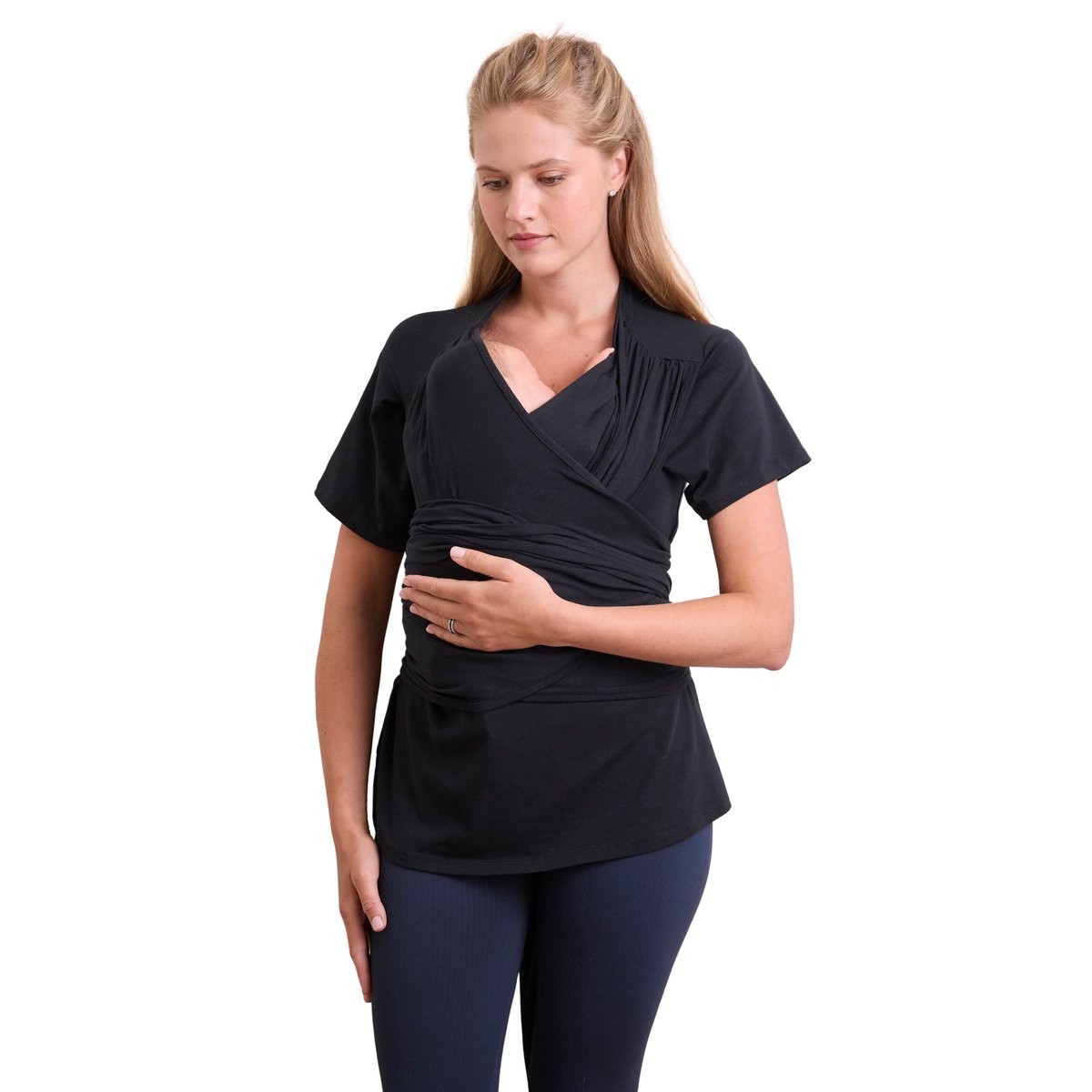 T-shirt peau à peau adulte mixte en coton biologique noir, VERTBAUDET
