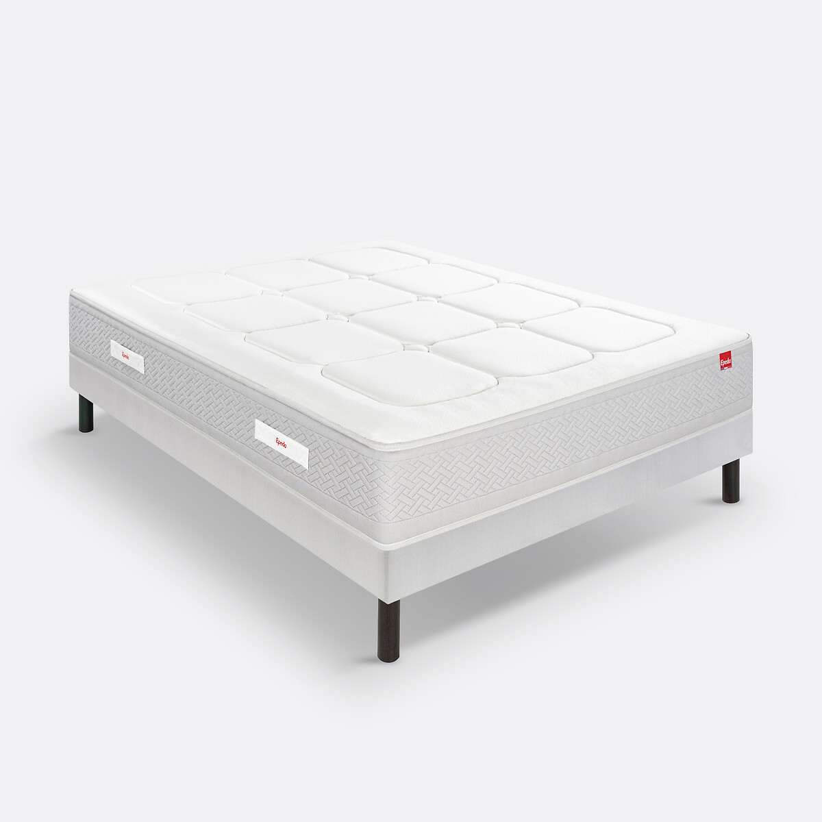 Matelas ressorts multi-actif 5 zones L'inoubliable blanc/gris souris, EPEDA
