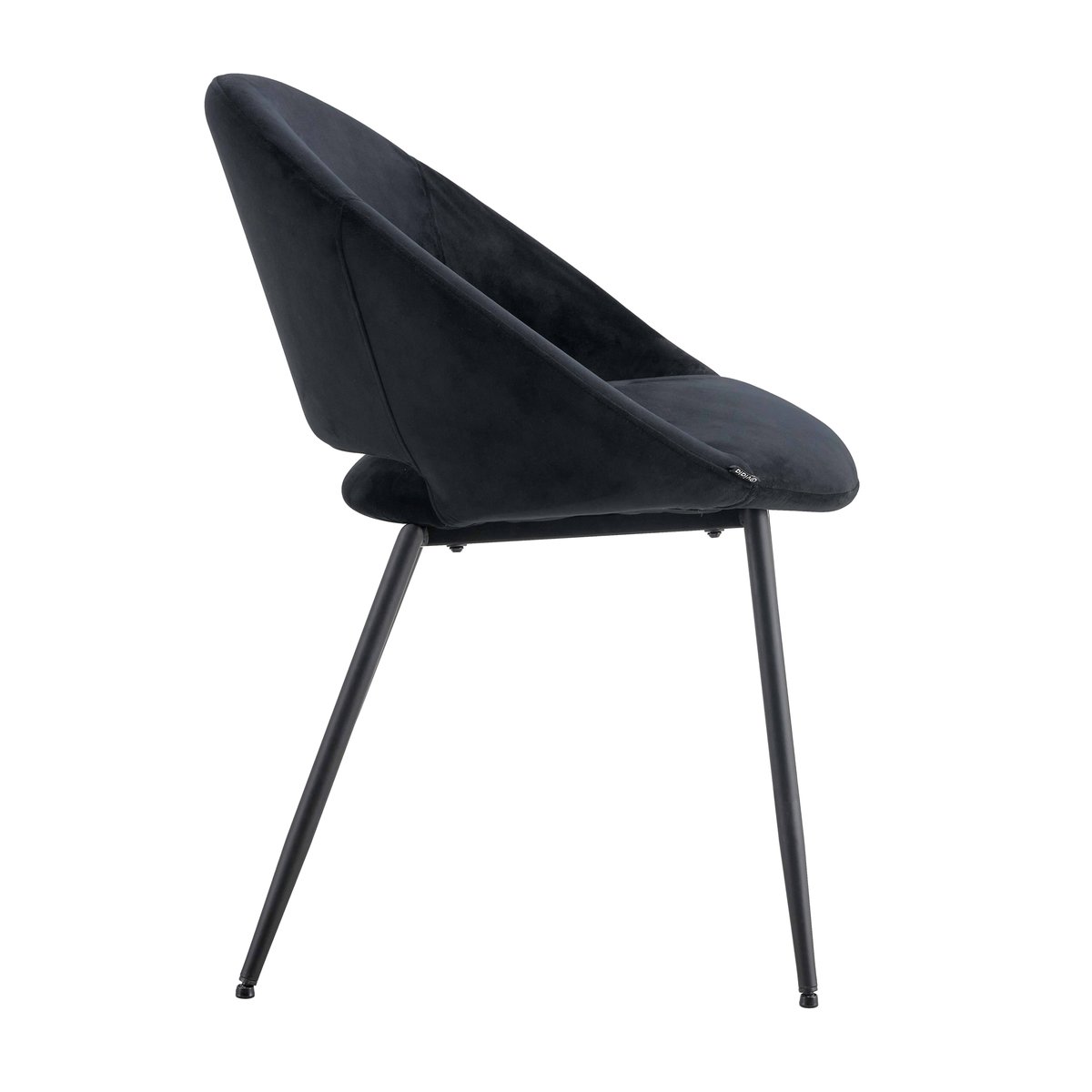 Lot de 2 chaises en acier et velours, LUCIE noir, OVIALA