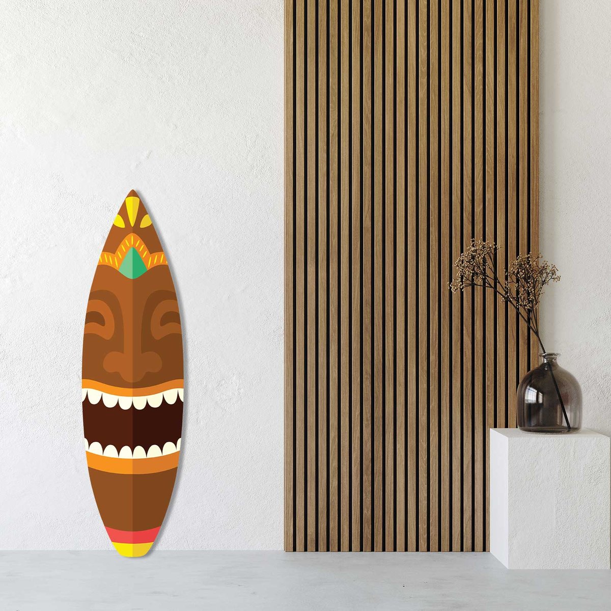 Planche de surf décorative masque tiki tableau alu dibond, HEXOA