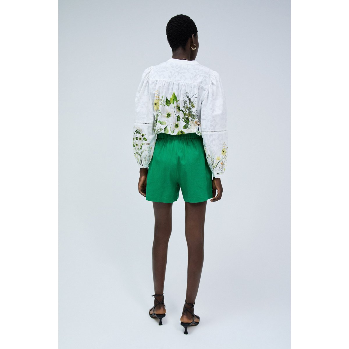 SHORT AVEC MÉLANGE DE LIN vert clair, SALSA JEANS