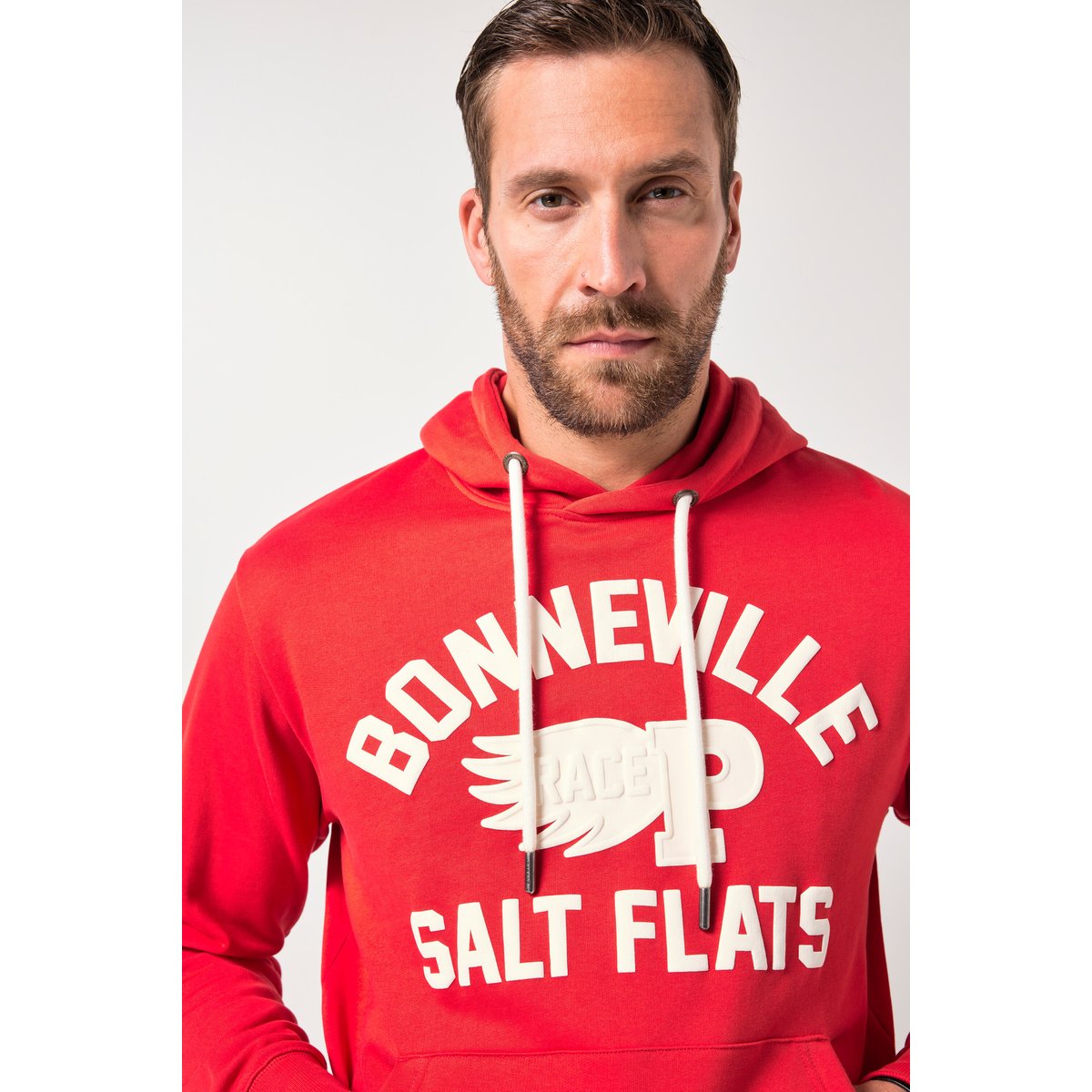 Sweat-shirt à capuche, imprimé poitrine rouge, JP1880